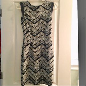 Bar III Black & White Dress w/ Black Leather